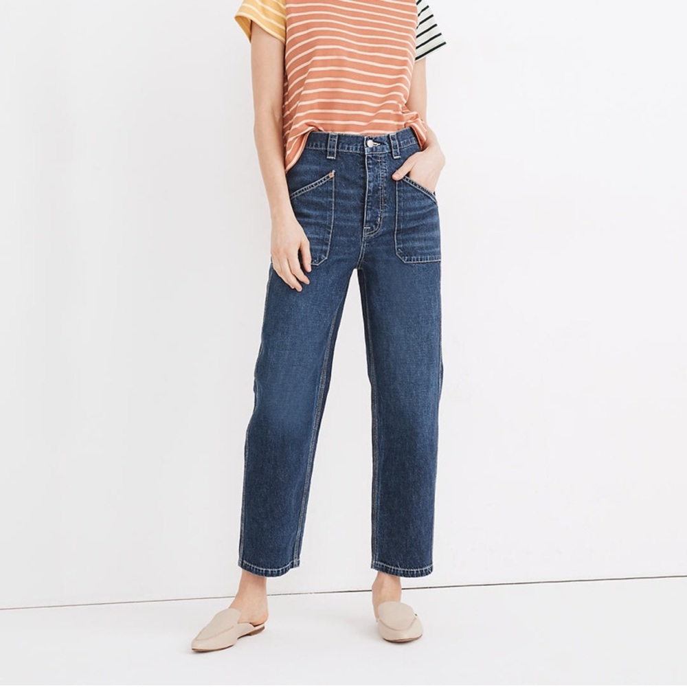 Rivet & Thread High-Rise Relaxed Straight Jeans in Fiske Wash - Size 28